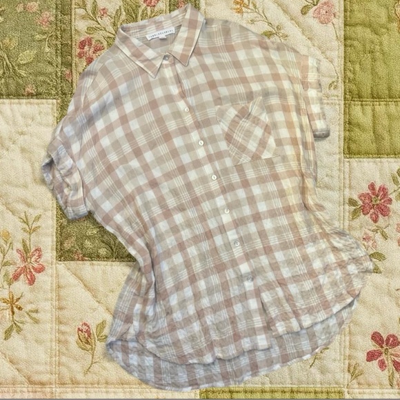 Jane and Delancey Tops - Cottage Core Gingham Plaid Button Up Top